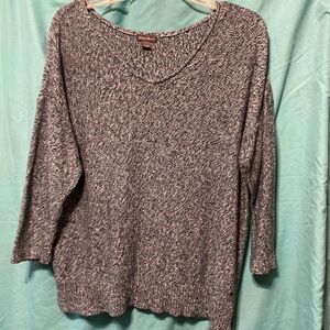 Eddie Bauer Heathered Knit Sweater in Blue and White